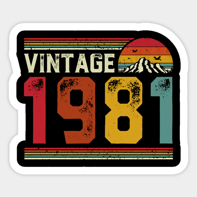 Vintage 1981 Birthday Gift Retro Style Sticker by Foatui